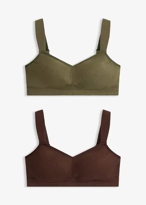 Reggiseno senza ferretto con cotone biologico (pacco da 2), bonprix