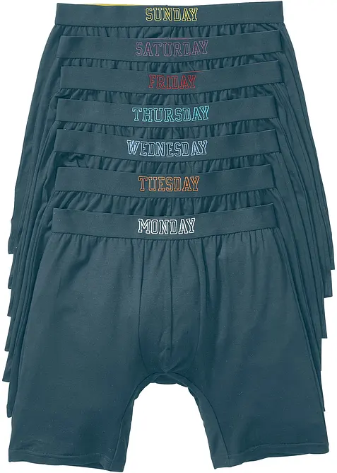 Boxer lunghi aderenti con cotone (pacco da 7), bonprix