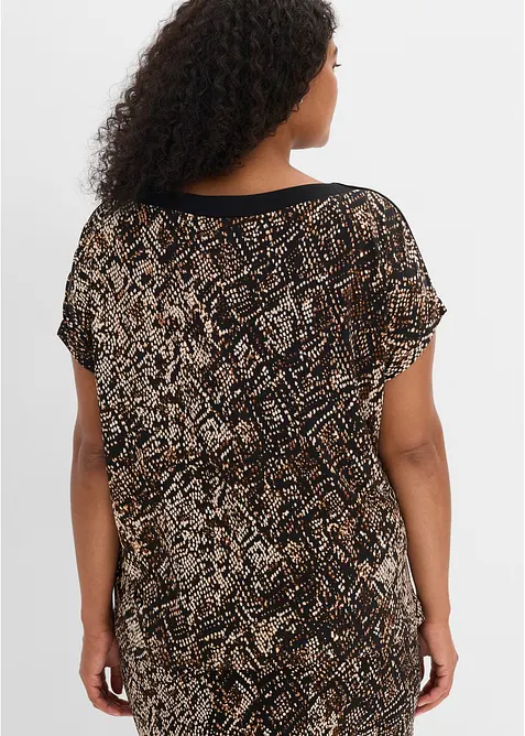 Maglia con carr&eacute; in raso, bonprix