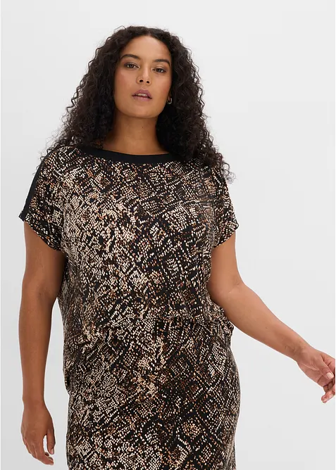 Maglia con carr&eacute; in raso, bonprix
