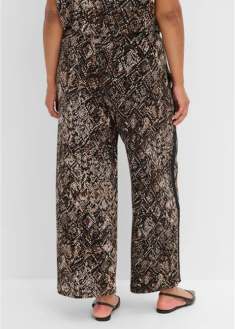 Pantaloni in jersey con bande di satin, bonprix