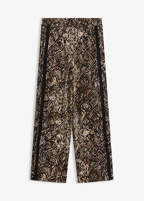 Pantaloni in jersey con bande di satin, bonprix