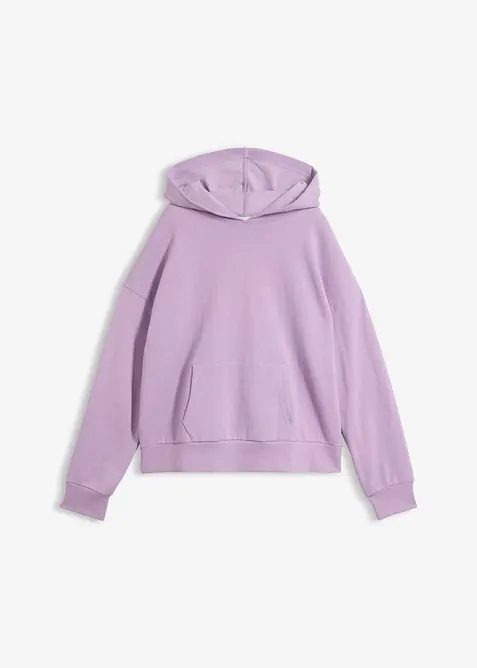 Felpa oversize in misto cotone morbido con cappuccio, bonprix