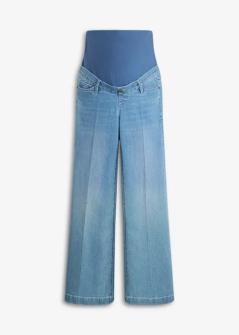 Jeans pr&eacute;maman larghi in denim elasticizzato, full length, bonprix