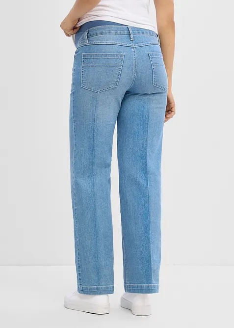 Jeans pr&eacute;maman larghi in denim elasticizzato, full length, bonprix