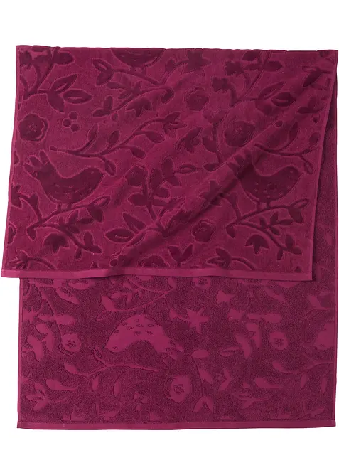Asciugamano in cotone con struttura a rilievo, bonprix
