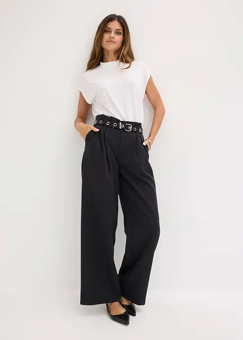 Pantaloni con pinces e vita comoda, bonprix