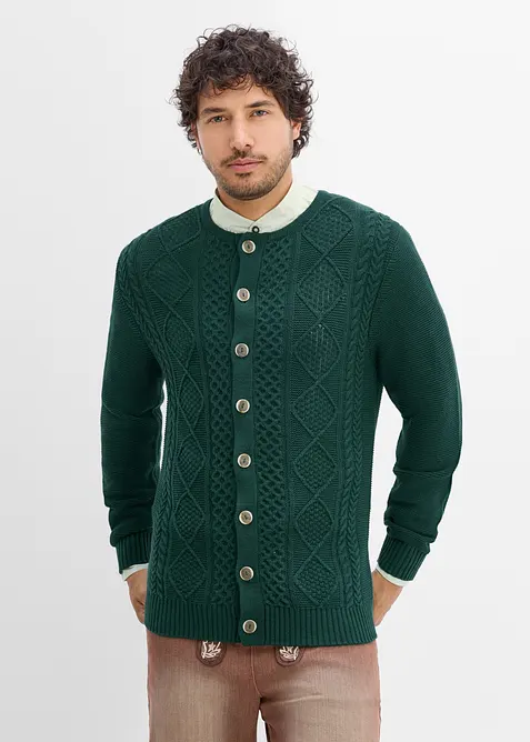 Cardigan bavarese in misto cotone morbido, bonprix