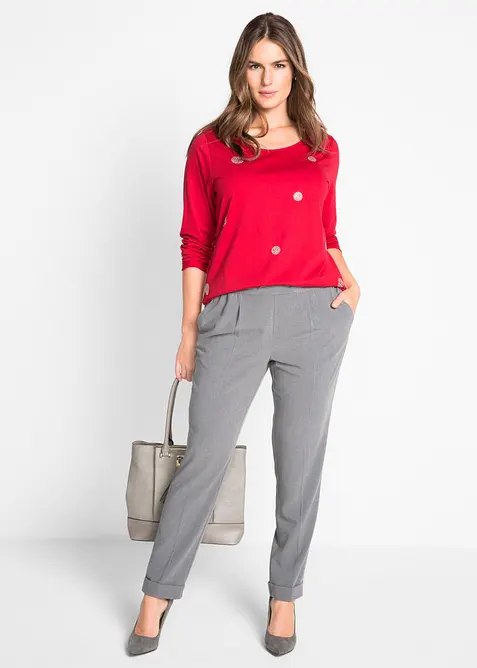 Pantaloni con pinces ed elastico in vita, bonprix