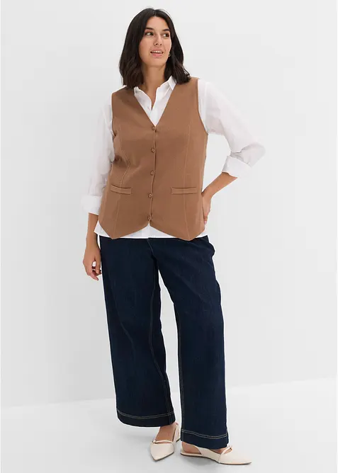 Gilet in maglia con motivo traforato dietro, bonprix