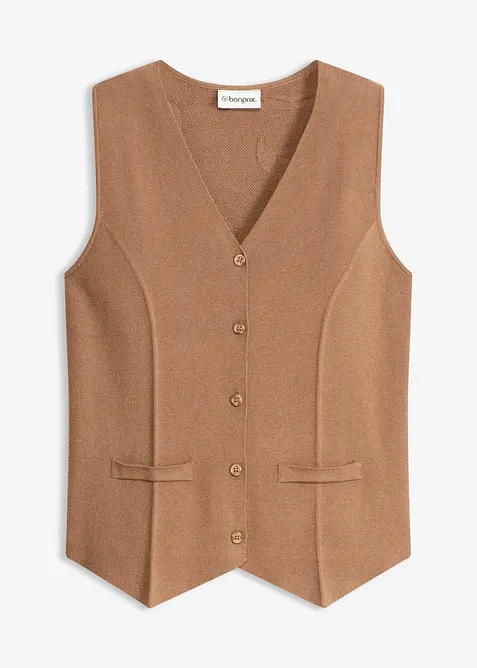 Gilet in maglia con motivo traforato dietro, bonprix