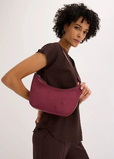 Borsa a tracolla piccola in similpelle scamosciata, bonprix