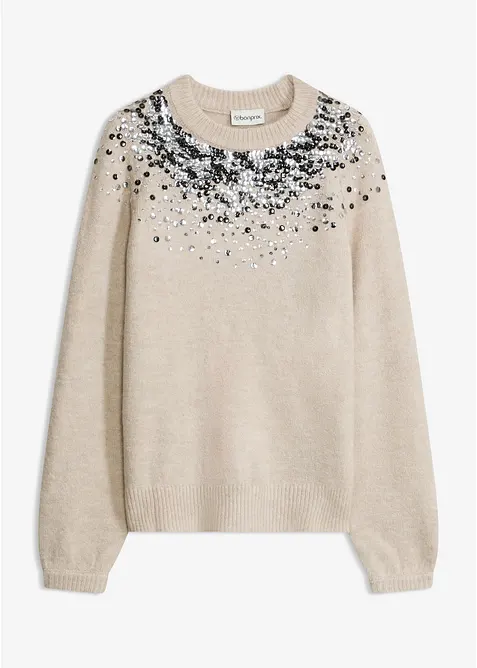 Maglione con paillettes colorate, bonprix