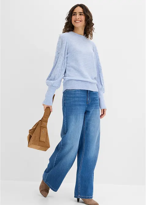 Maglione con motivo traforato, bonprix