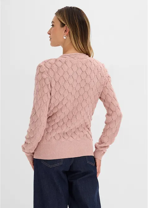 Maglione traforato con effetto a portafoglio, bonprix