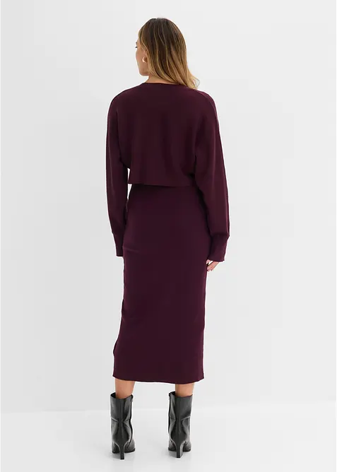 Abito in maglia e maglione abbinato (set 2 pezzi), bonprix