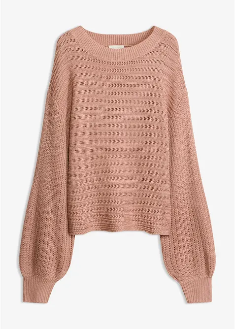Maglione traforato oversize, bonprix