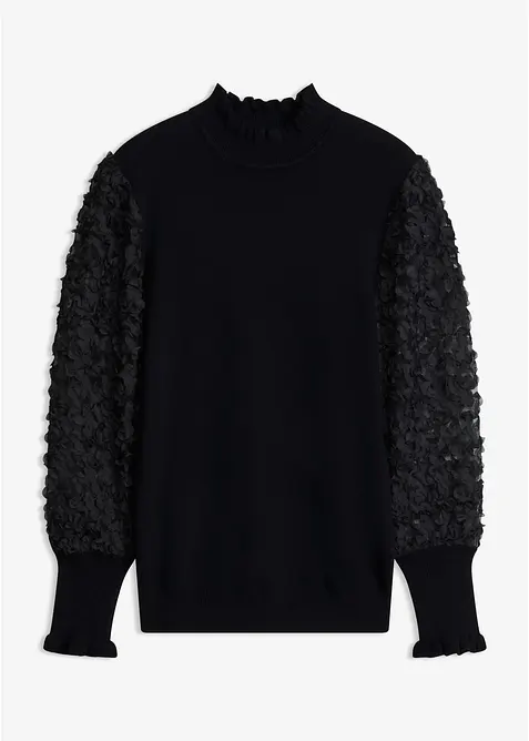 Maglione a collo alto in misto viscosa morbido, bonprix