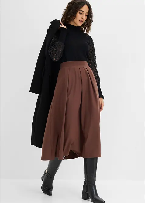 Maglione a collo alto in misto viscosa morbido, bonprix