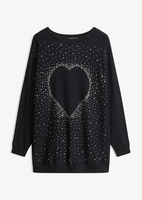 Maglione lungo in misto cotone, bonprix