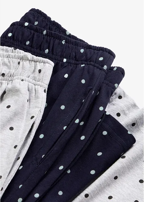 Pantaloni da pigiama lunghi in puro cotone (pacco da 2), bonprix