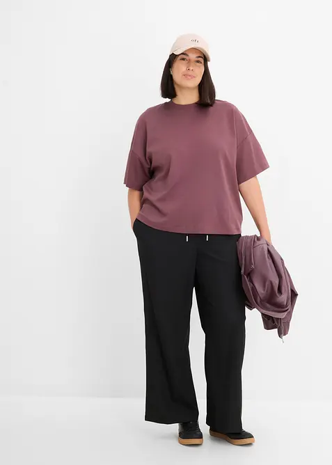 Maxi maglia corta in puro cotone biologico pesante, bonprix