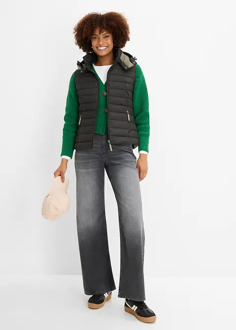 Gilet trapuntato con cappuccio, bonprix