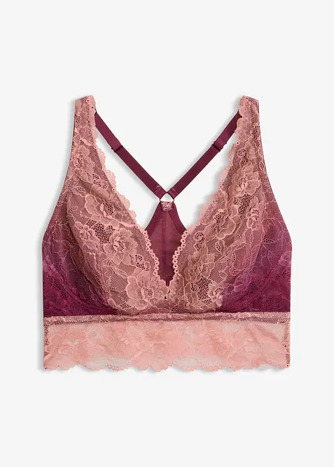 Reggiseno bustier dai colori sfumati con pizzo delicato, bonprix