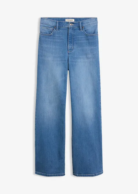 Jeans wide leg in cotone biologico, vita alta, bonprix