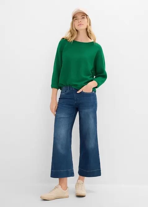 Maglione oversize a costine in misto viscosa, bonprix