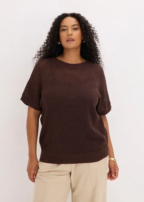 Maglione oversize in misto cotone, bonprix