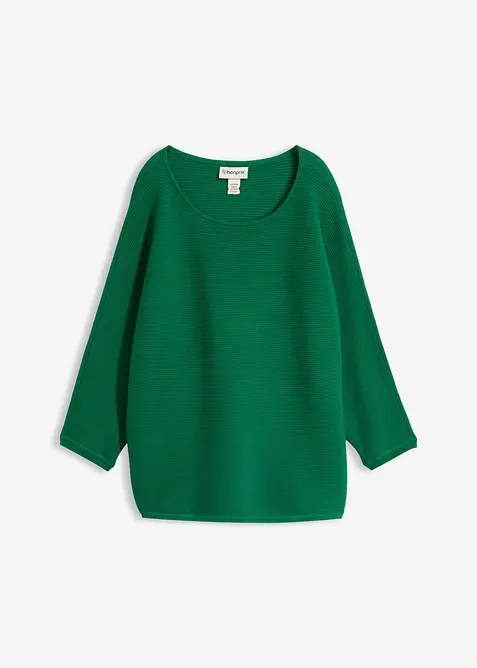 Maglione oversize a costine in misto viscosa, bonprix