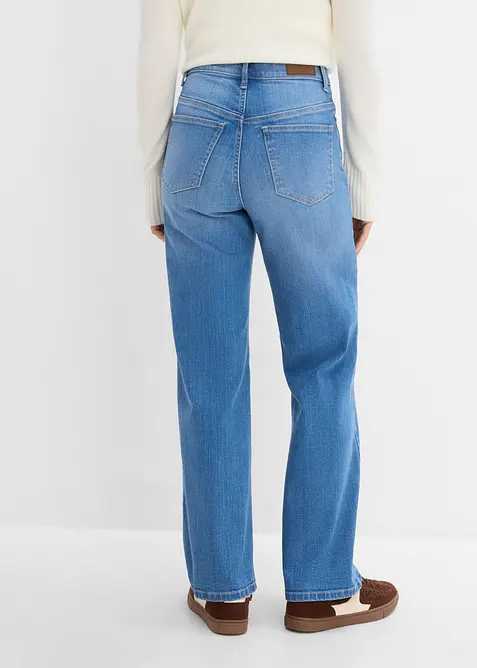 Jeans wide leg in cotone biologico, vita alta, bonprix