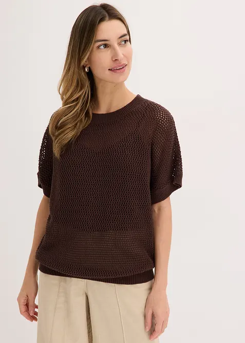 Maglione oversize in misto cotone, bonprix