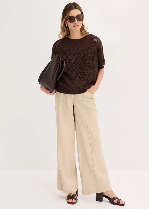 Maglione oversize in misto cotone, bonprix