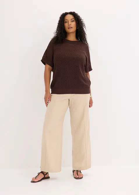 Maglione oversize in misto cotone, bonprix