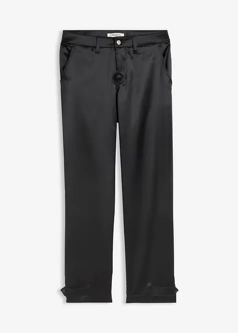 Pantaloni barrel in satin fluente, bonprix