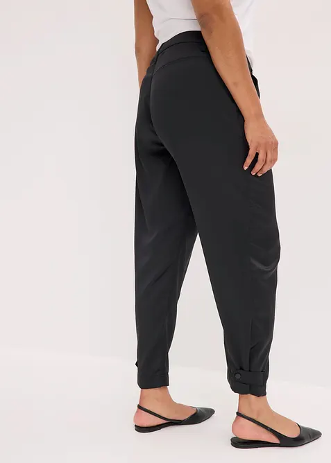 Pantaloni barrel in satin fluente, bonprix