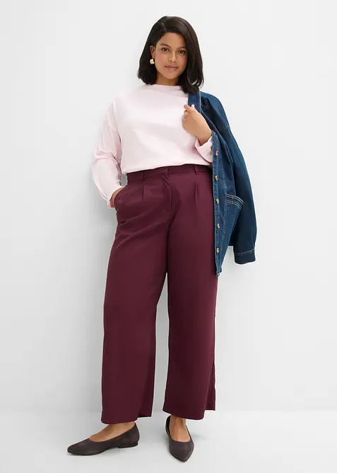 Pantaloni con elastico in vita e trama twill, bonprix