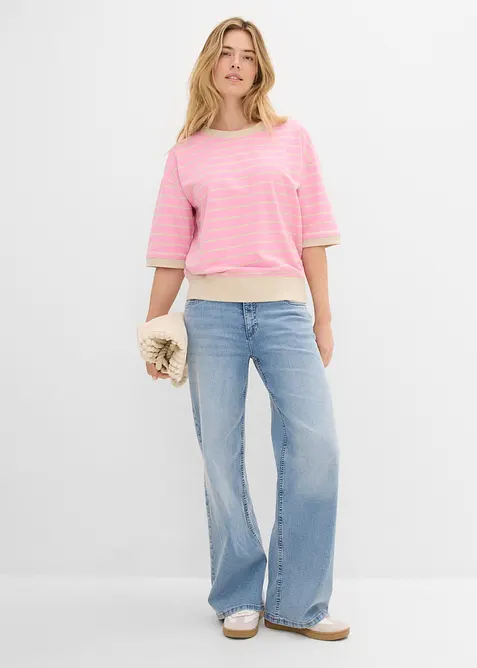 Felpa ampia in misto cotone, bonprix