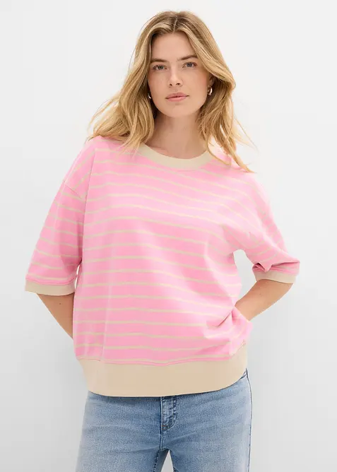 Felpa ampia in misto cotone, bonprix