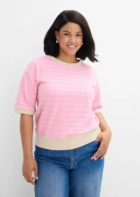 Felpa ampia in misto cotone, bonprix