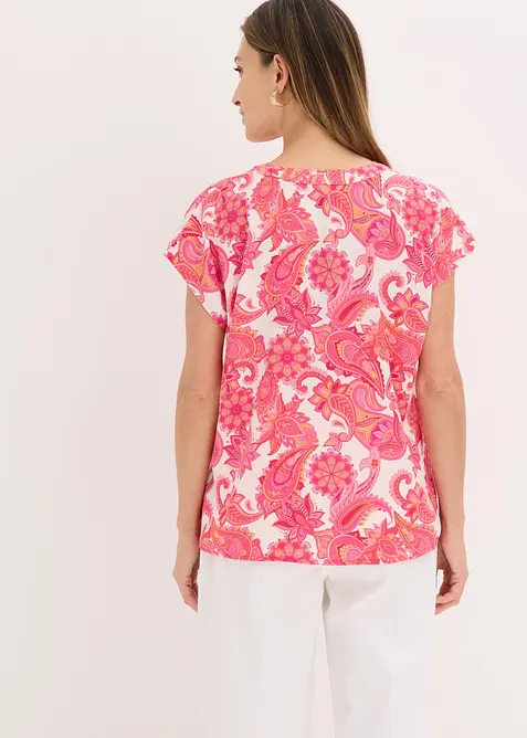 Camicetta a maniche corte in satin fluido, bonprix