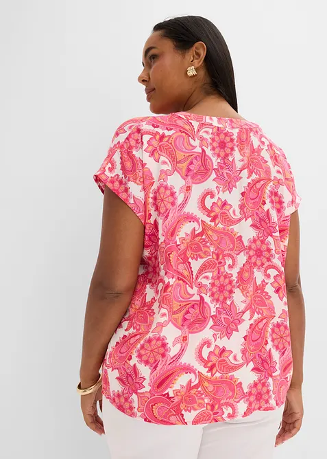 Camicetta a maniche corte in satin fluido, bonprix