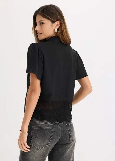 Blusa con pizzo, bonprix