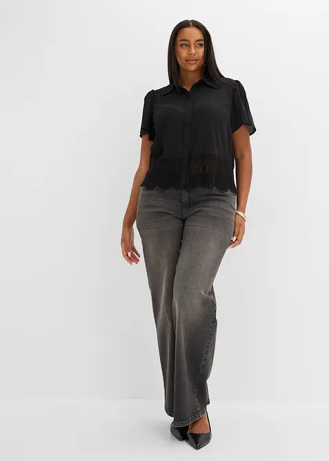 Blusa con pizzo, bonprix