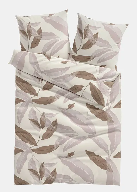 Biancheria da letto in misto cotone con fantasia a foglie, bonprix