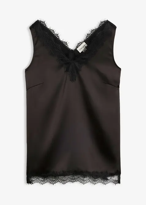 Top in pizzo con scollo a V, bonprix
