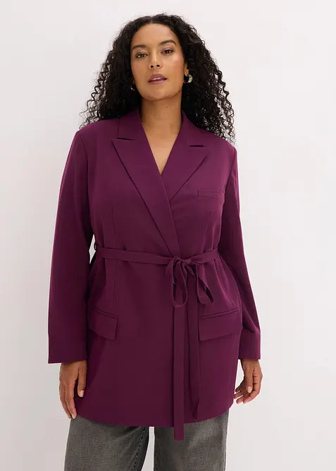 Blazer con cintura da annodare, bonprix