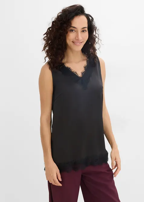 Top in pizzo con scollo a V, bonprix